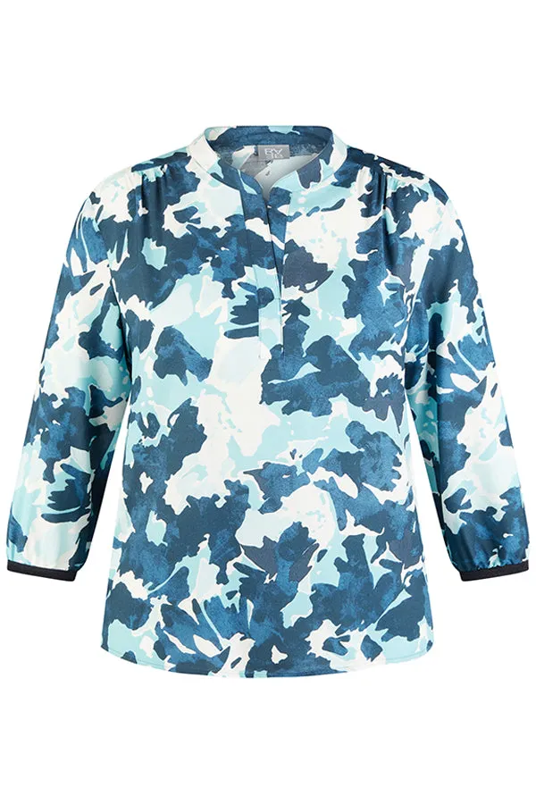 Rabe & LecomteBLUE FLORAL PRINT BLOUSE