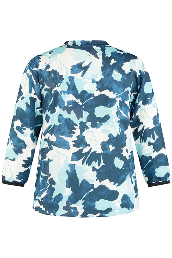 Rabe & LecomteBLUE FLORAL PRINT BLOUSE