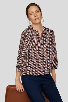 Rabe & LecomteBLUE GEOMETRIC PRINT BLOUSE