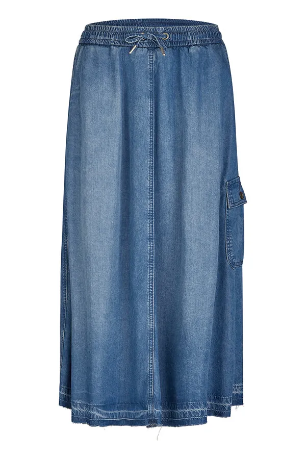 Rabe & LecomteBLUE LYOCELL POCKET LONG SKIRT