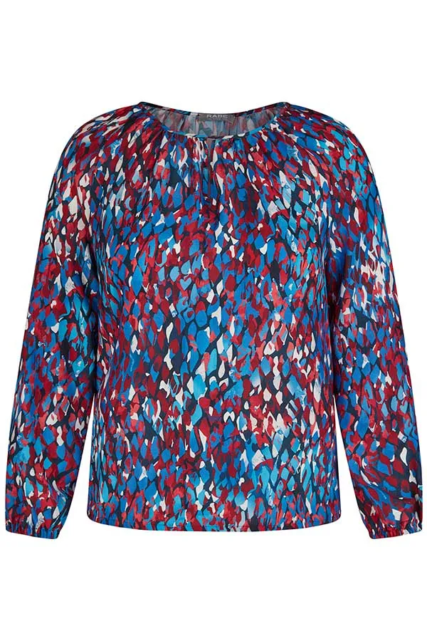 Rabe & LecomteBLUE PINK ABSTRACT PRINT BLOUSE