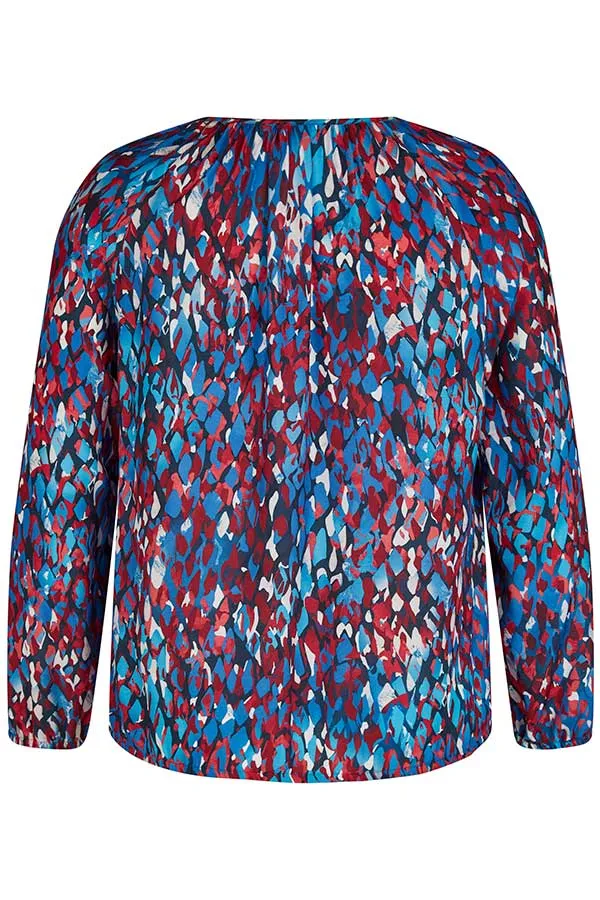 Rabe & LecomteBLUE PINK ABSTRACT PRINT BLOUSE