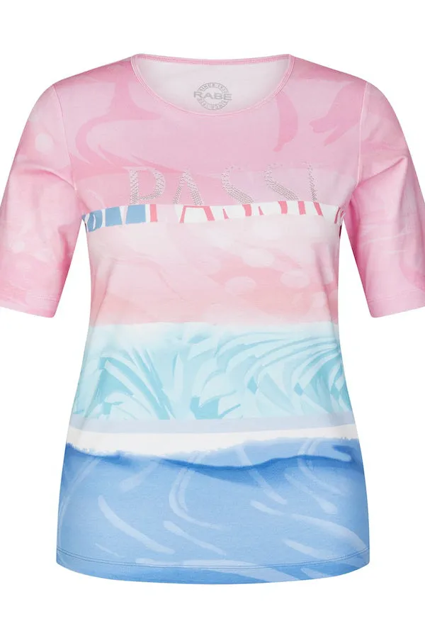 Rabe & LecomteBLUE PINK GRADIENT STRIPE T-SHIRT