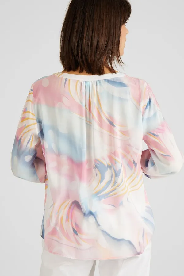 Rabe & LecomteBLUE PINK WATERCOLOR BLOUSE