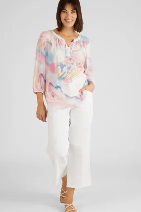 Rabe & LecomteBLUE PINK WATERCOLOR BLOUSE