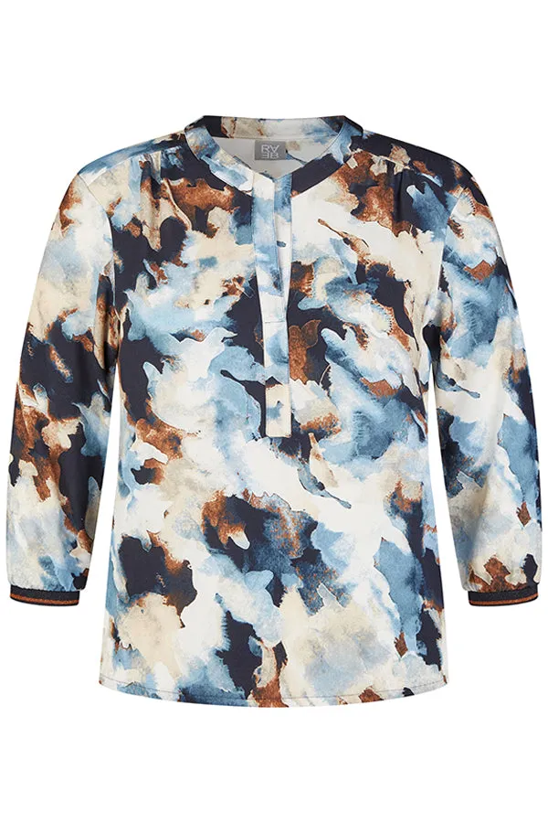 Rabe & LecomteBLUE WATER PRINT BLOUSE