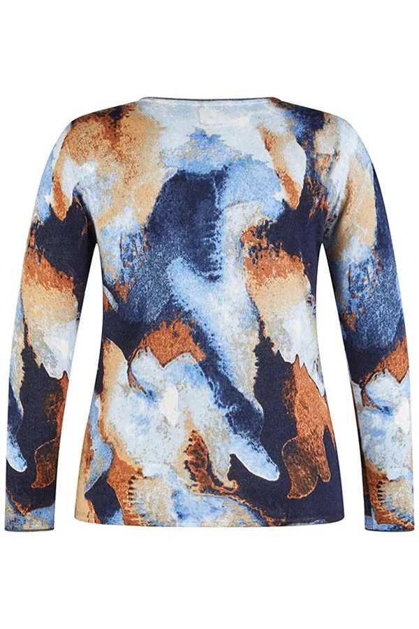 Rabe & LecomteBLUE WATERCOLOR PRINT LONG SLEEVE SHIRT