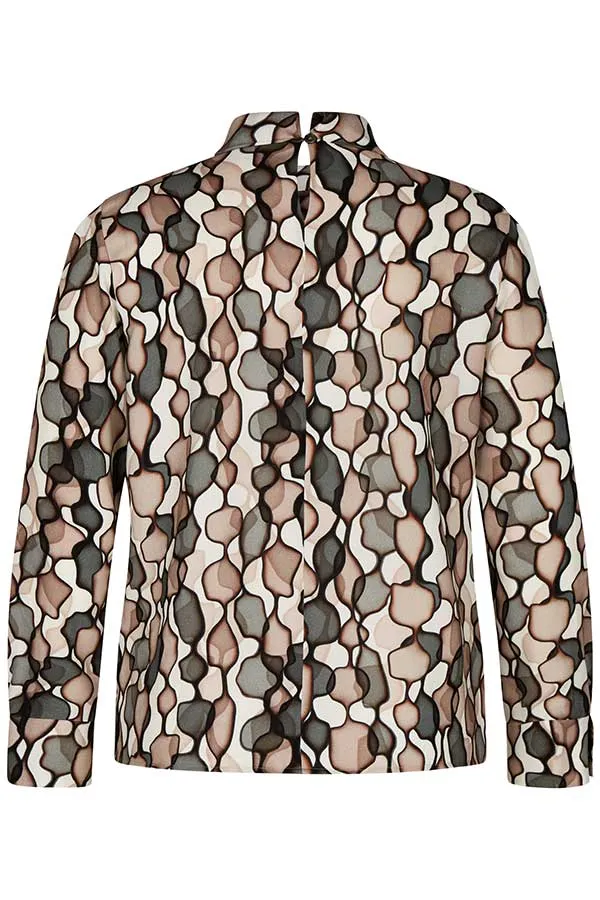 Rabe & LecomteBROWN ABSTRACT PRINT BLOUSE