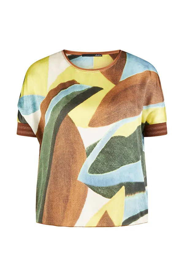 Rabe & LecomteBROWN ABSTRACT PRINT T-SHIRT