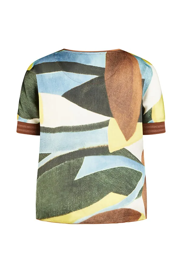 Rabe & LecomteBROWN ABSTRACT PRINT T-SHIRT