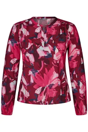 Rabe & LecomteBURGUNDY ABSTRACT FLORAL PRINT BLOUSE