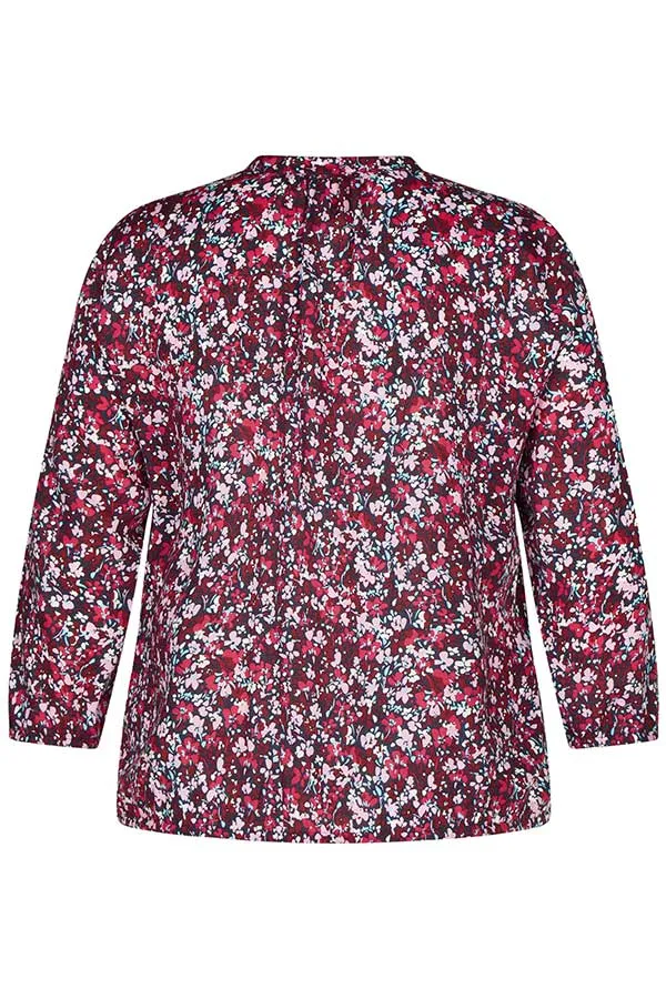 Rabe & LecomteBURGUNDY SMALL FLORAL PRINT BLOUSE