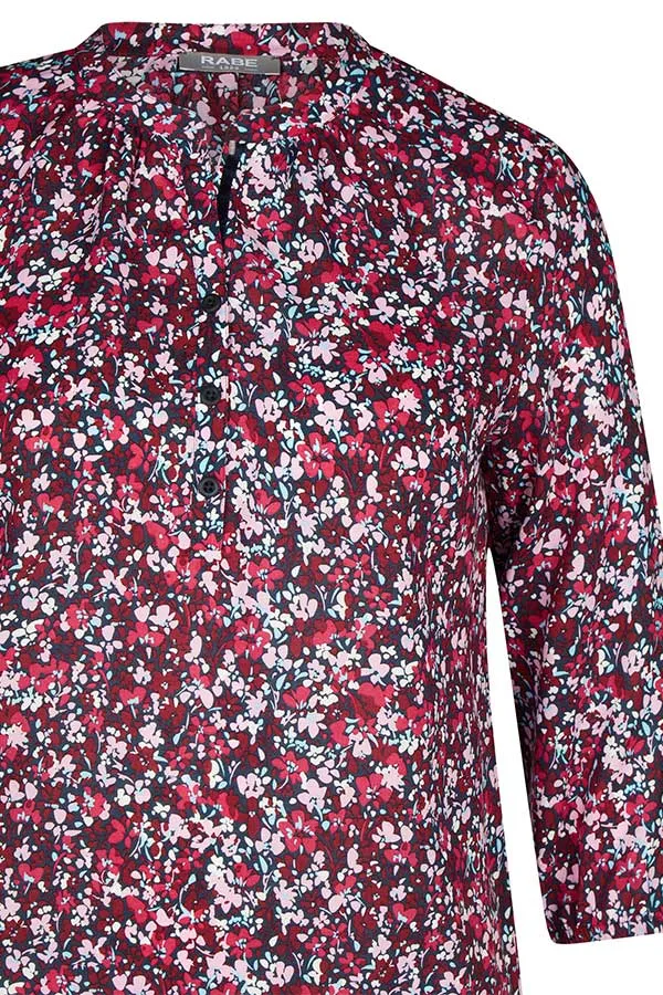 Rabe & LecomteBURGUNDY SMALL FLORAL PRINT BLOUSE