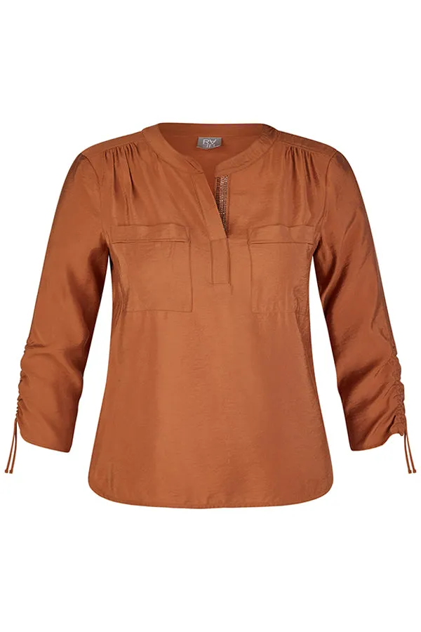 Rabe & LecomteCAMEL ADJUSTABLE SLEEVE BLOUSE