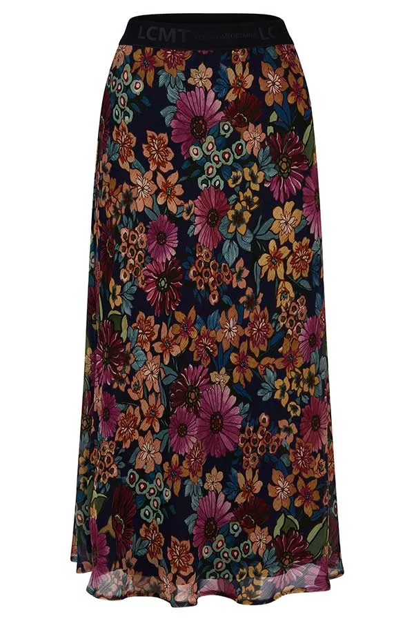 Rabe & LecomteDEEP BLUE FLORAL PRINT SKIRT