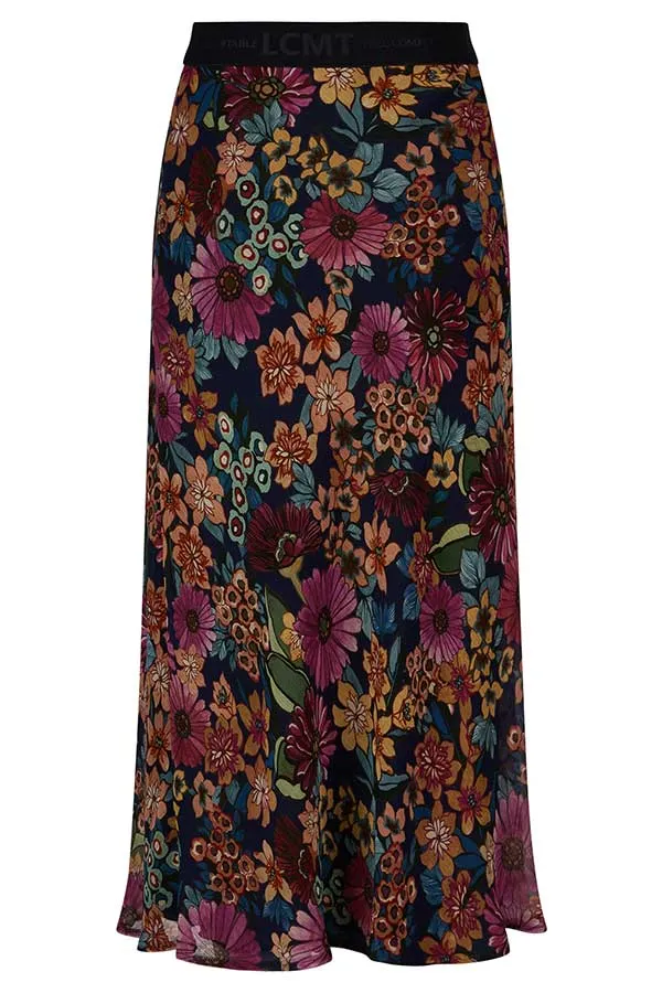 Rabe & LecomteDEEP BLUE FLORAL PRINT SKIRT