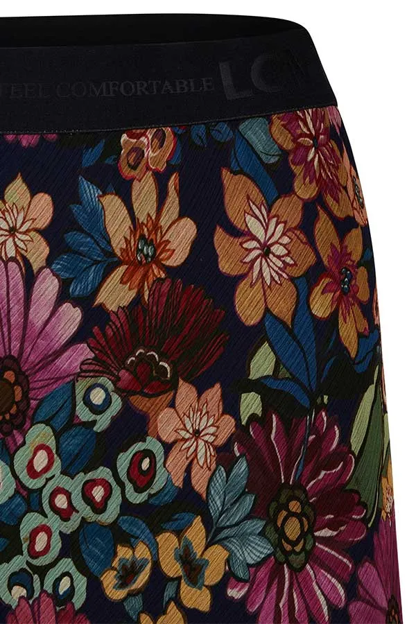 Rabe & LecomteDEEP BLUE FLORAL PRINT SKIRT