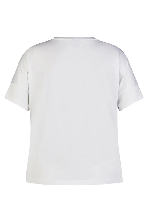 Rabe & LecomteEUCALYPTUS PRINT STUDDED WHITE T-SHIRT