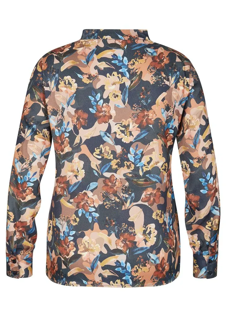 Rabe & LecomteFLORAL GRAPHIC PRINT V-NECK BLOUSE