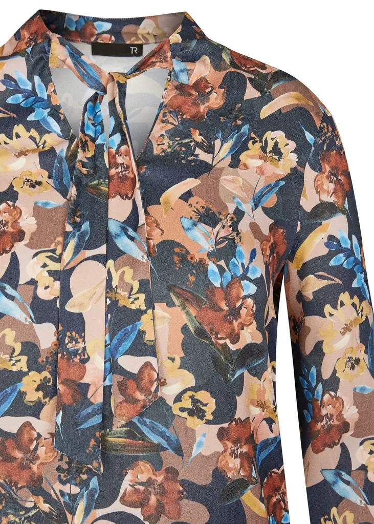 Rabe & LecomteFLORAL GRAPHIC PRINT V-NECK BLOUSE