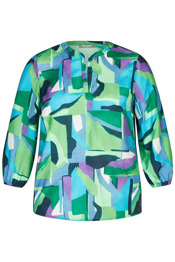 Rabe & LecomteGREEN ABSTRACT PRINT BLOUSE