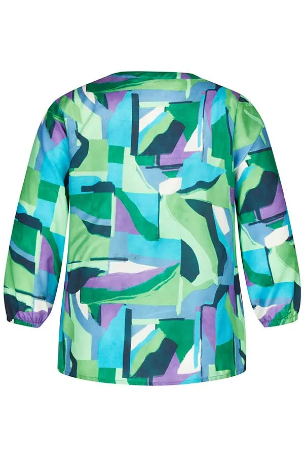 Rabe & LecomteGREEN ABSTRACT PRINT BLOUSE