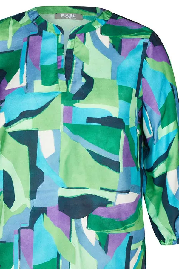 Rabe & LecomteGREEN ABSTRACT PRINT BLOUSE