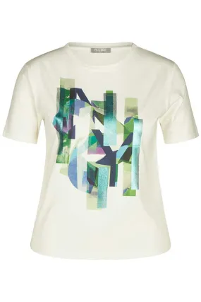 Rabe & LecomteGREEN ABSTRACT PRINT FOIL T-SHIRT