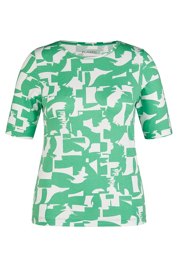 Rabe & LecomteGREEN ABSTRACT PRINT SHORT SLEEVE T-SHIRT