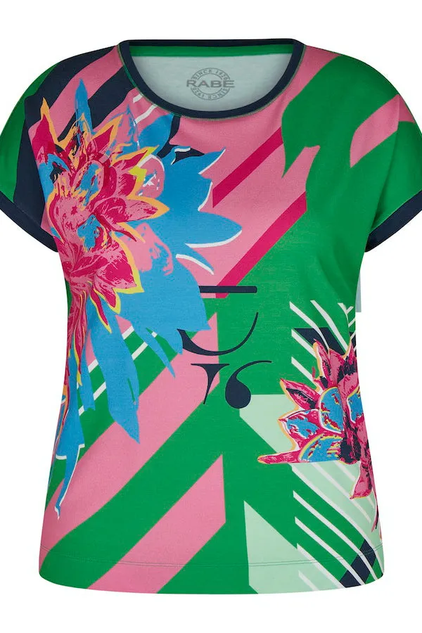 Rabe & LecomteGREEN FLOWER PRINT T-SHIRT