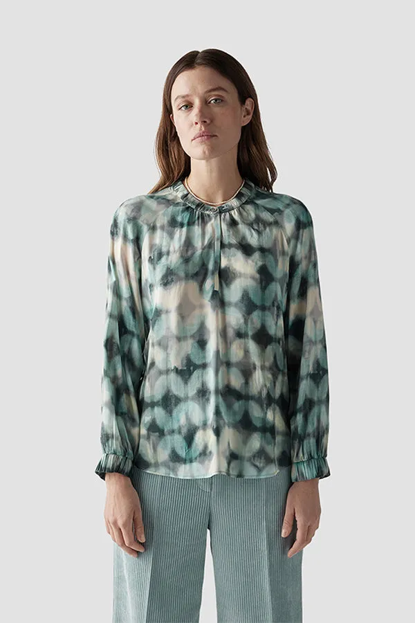 Rabe & LecomteGREEN WATER COLOR PRINT BLOUSE