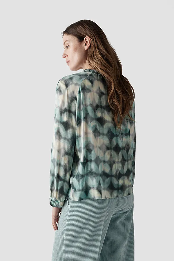 Rabe & LecomteGREEN WATER COLOR PRINT BLOUSE