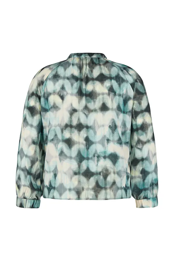 Rabe & LecomteGREEN WATER COLOR PRINT BLOUSE