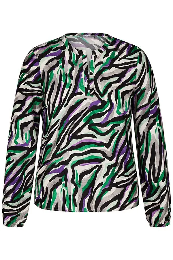 Rabe & LecomteGREEN ZEBRA PRINT BLOUSE