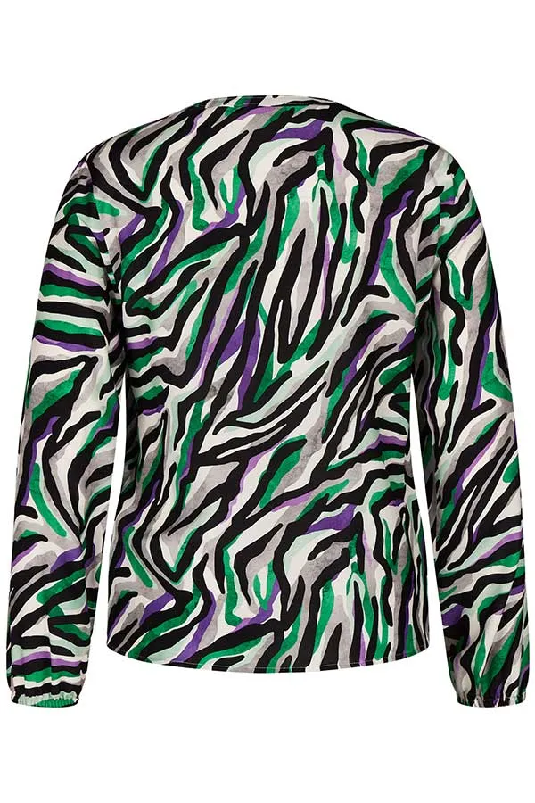 Rabe & LecomteGREEN ZEBRA PRINT BLOUSE