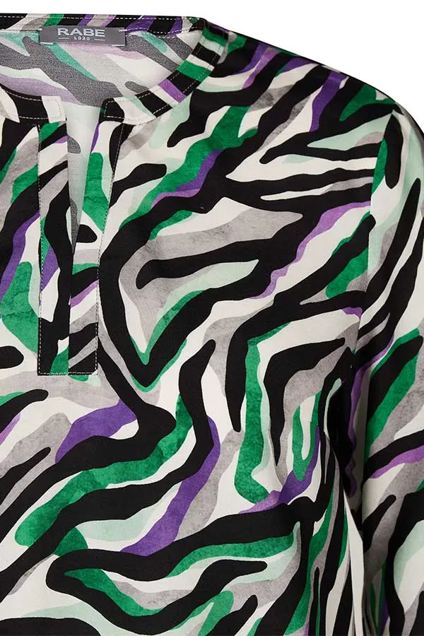 Rabe & LecomteGREEN ZEBRA PRINT BLOUSE