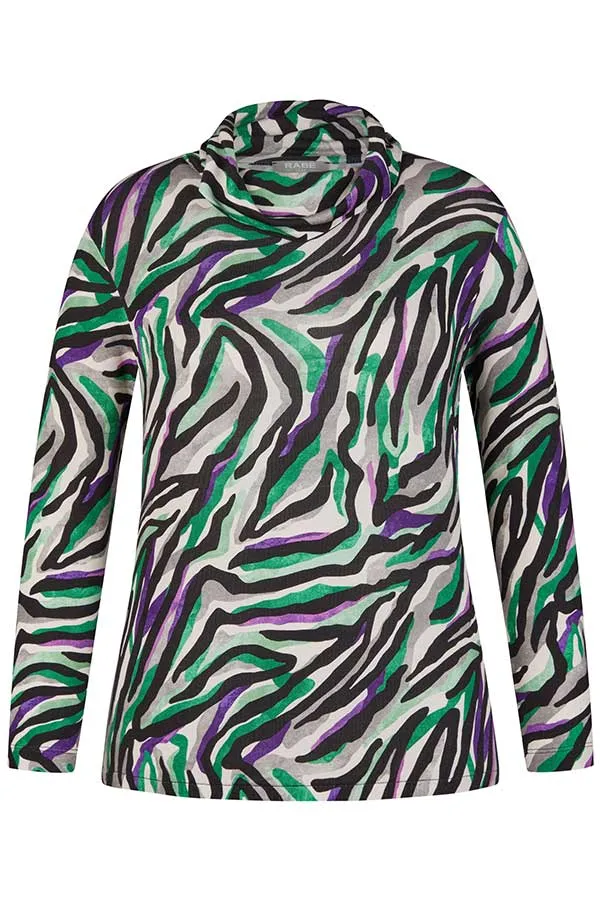 Rabe & LecomteGREEN ZEBRA PRINT T-SHIRT