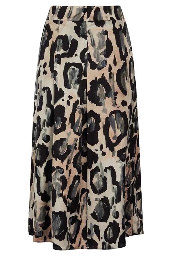 Rabe & LecomteGREY LEOPARD PRINT SKIRT