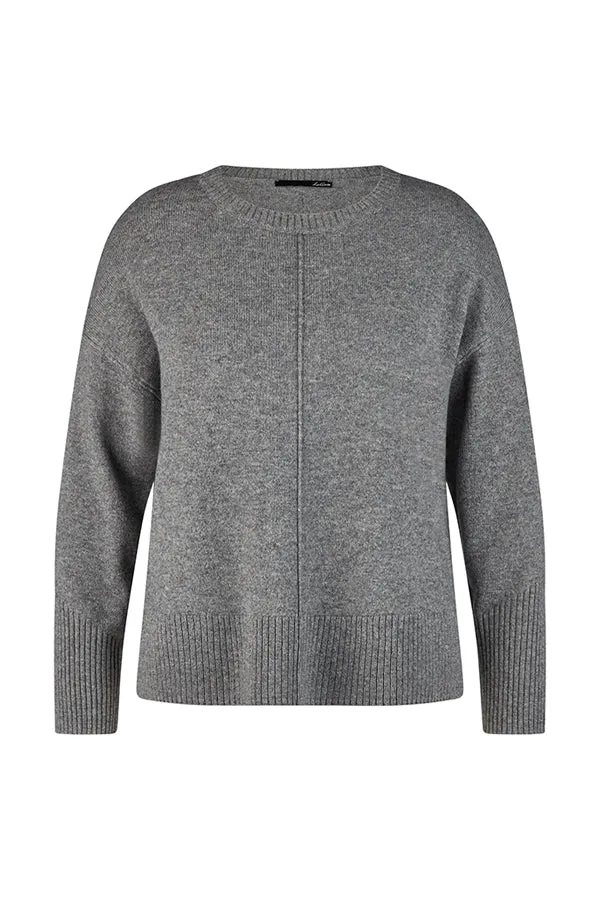 Rabe & LecomteGREY RIBBED HEM JUMPER