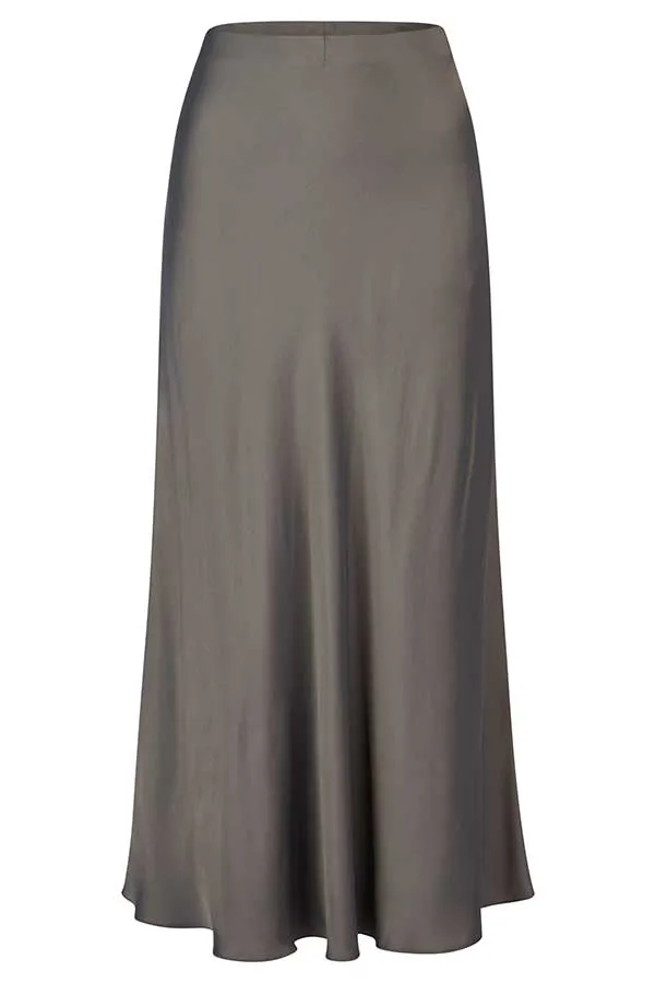 Rabe & LecomteGREY SATIN-LIKE SKIRT