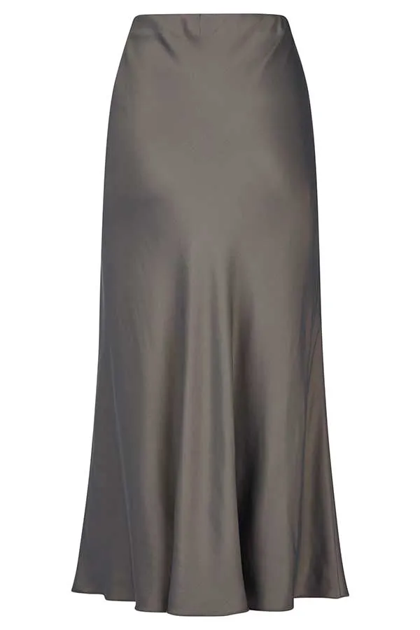 Rabe & LecomteGREY SATIN-LIKE SKIRT