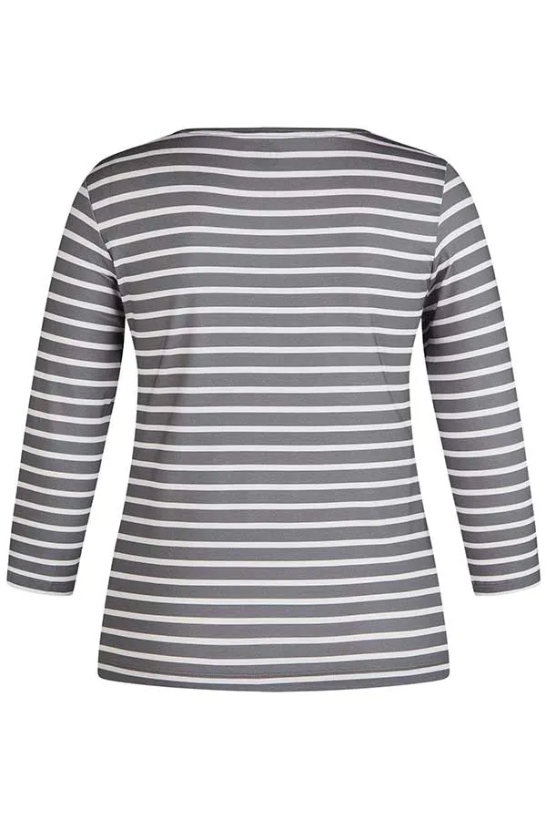 Rabe & LecomteGREY STRIPES PRINTED T-SHIRT