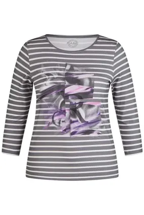 Rabe & LecomteGREY STRIPES PRINTED T-SHIRT