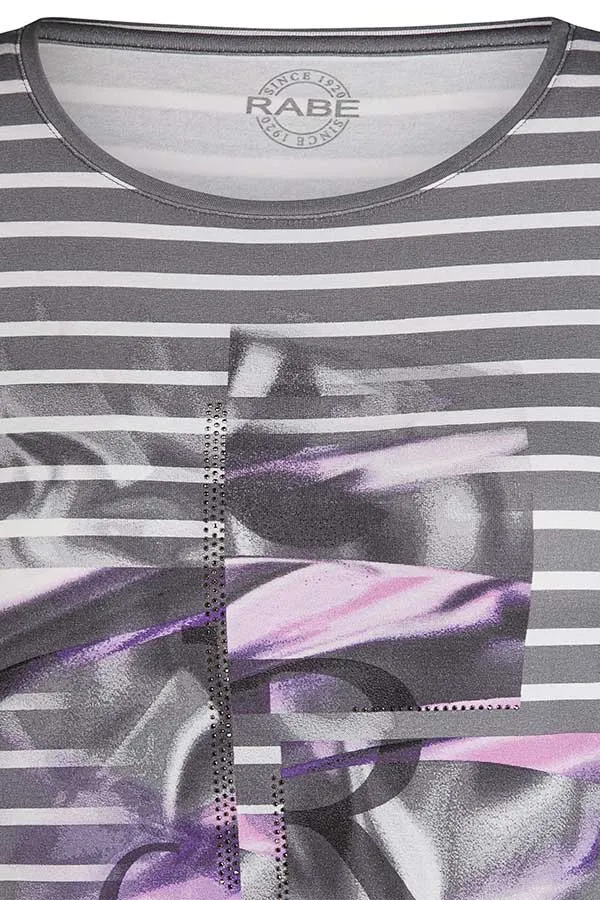 Rabe & LecomteGREY STRIPES PRINTED T-SHIRT