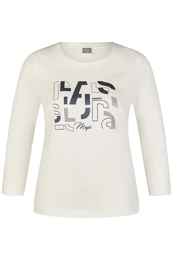 Rabe & LecomteHAPPY MAGIC WHITE LONG SLEEVE T-SHIRT