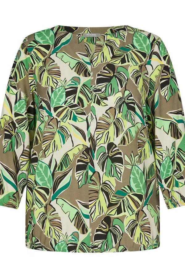 Rabe & LecomteKHAKI LEAF PRINT BLOUSE