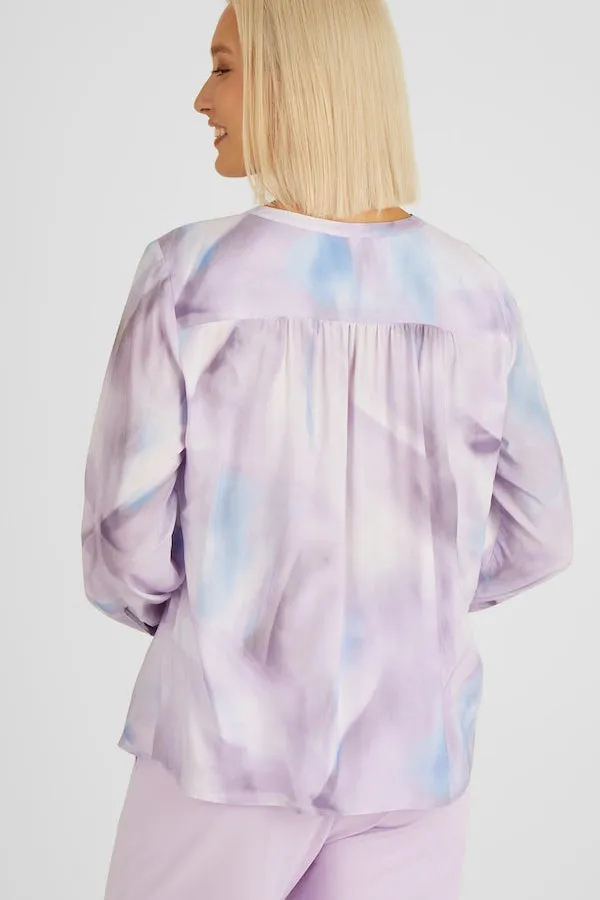 Rabe & LecomteLAVENDER ABSTRACT PRINT BLOUSE