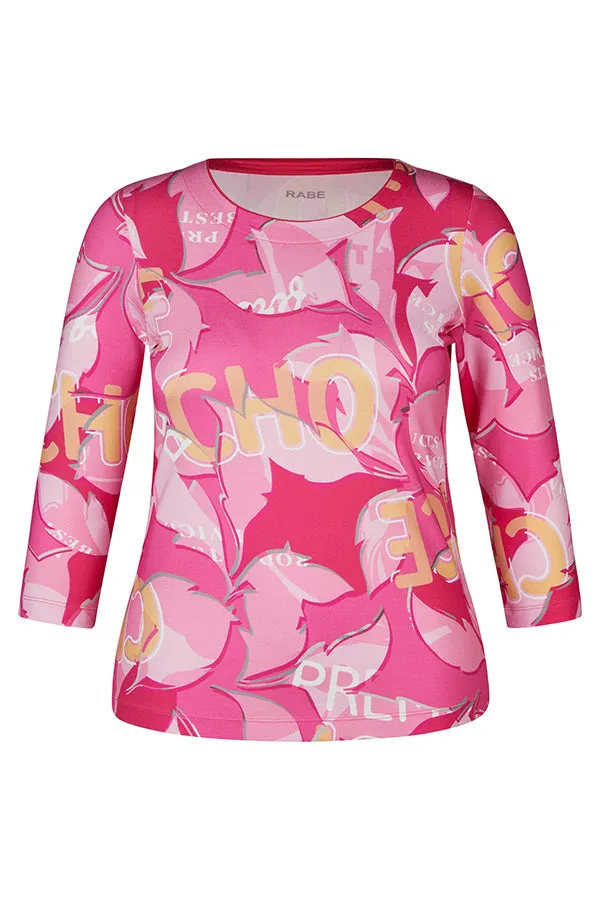 Rabe & LecomteMAGENTA FLORAL PRINT LONG SLEEVE T-SHIRT