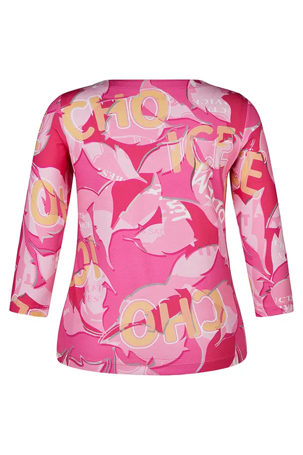 Rabe & LecomteMAGENTA FLORAL PRINT LONG SLEEVE T-SHIRT