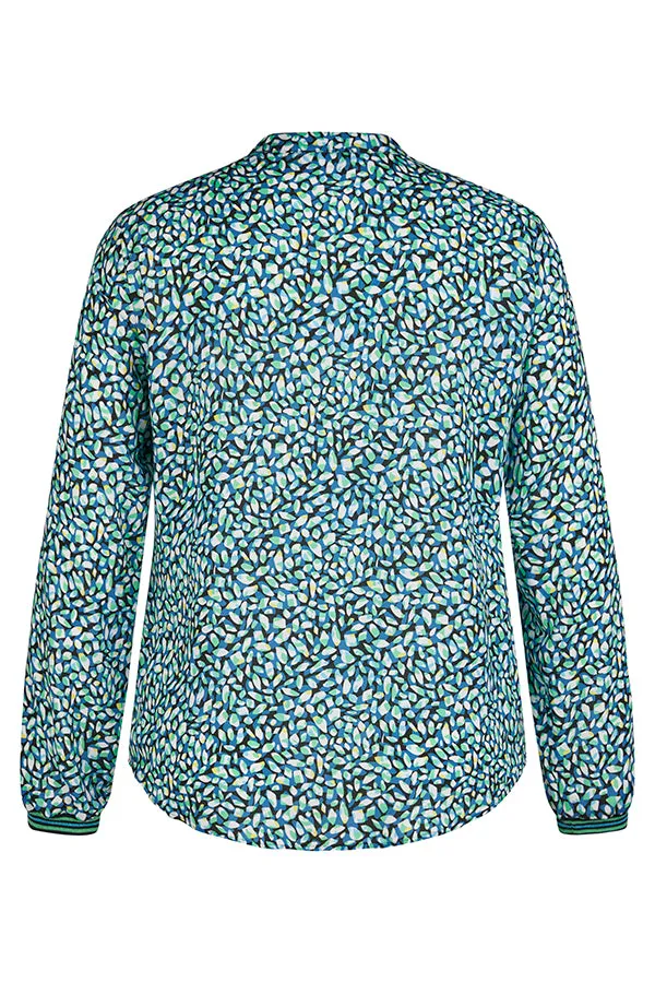 Rabe & LecomteNAVY GREEN PRINT BLOUSE